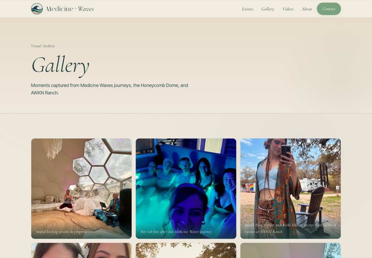 Medicine Waves Website, with CMS: Gallery