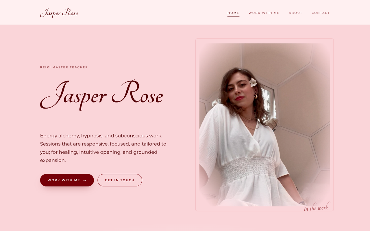 Jasper Rose Website, with CMS: Home